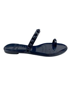 Carmen Sol Maria Flat Jelly Sandals Slip On Blue Toe Loop Italy Women's 8